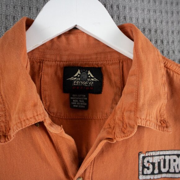 Sturgis 4XL Biker American Skull Sleveless Button Up Shirt - Picture 3 of 7